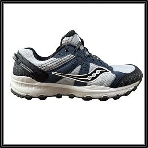 Saucony Grid Raptor TR Mens 9 Trail Running Shoes Gray Blue Run Anywhere EUC